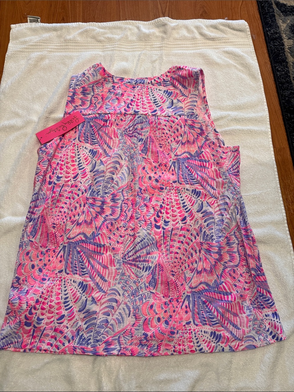 Lilly Pulitzer Pink & Purple Patterned Sleeveless V-Neck Tank - Picture 2 of 4